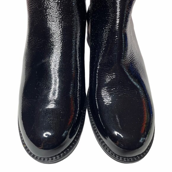 Aldo Byssa Over the Knee Boots Black Pull on Leather Stretch Back 6.5 - Picture 7 of 8